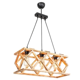 Φωτιστικό Οροφής - Ράγα PWL-1028 58x22,5x80cm 3xE27 60W Natural-Black