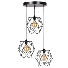 Φωτιστικό Οροφής PWL-1037 Φ30x85cm 3xE27 Black