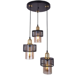 Φωτιστικό Οροφής PWL-1045 Φ30x85cm 3xE27 Black-Gold
