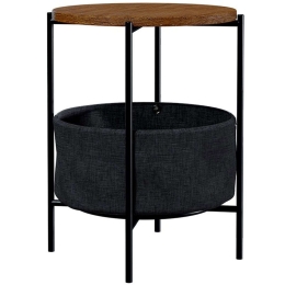 Βοηθητικό Τραπεζάκι Casper 197-000120 Φ43x60cm Black-Walnut