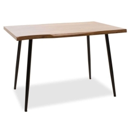 Τραπέζι Neve 101-000024 120x80x75cm Walnut-Black Mdf,Μέταλλο