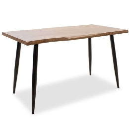 Τραπέζι Neve 101-000025 140x80x75cm Walnut-Black Mdf,Μέταλλο