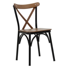 Καρέκλα Alora 190-000019 42x49x82 Walnut-Black