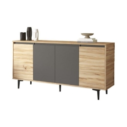 Μπουφές Augusta 176-000036 160x40x78.5cm Oak-Anthracite