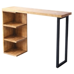 Τραπέζι Μπαρ Collins Από Φυσικό Ξύλο Πεύκου 35mm Natural-Black 139x29x90cm