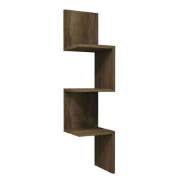 Ραφιέρα Γωνιακή Τοίχου Insta 120-000170 25x25x105,5cm Walnut