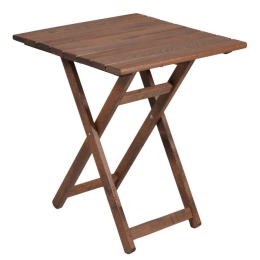 Τραπέζι Retto 237-000008 Από Μασίφ Ξύλο Οξιάς 60x60x71cm Walnut