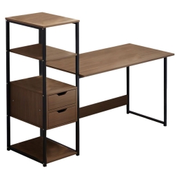 Γραφείο Mood Με Ραφιέρα 072-000070 107x40x110cm Walnut-Black