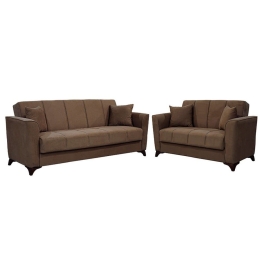 Σετ Σαλονιού Asma 213-000029 (2τμχ) 217x76x85cm Beige-Mocha