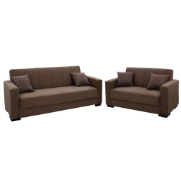 Σετ Σαλονιού Vox 213-000026 (2τμχ) 212x77x80cm Beige-Mocha
