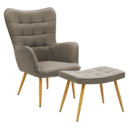 Πολυθρόνα Maddison Με Υποπόδιο 029-000155 Ύφασμα 68x72x98cm Beige-Natural