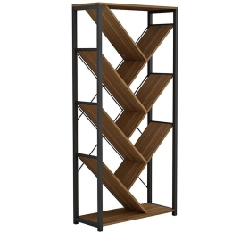 Βιβλιοθήκη Alex 230-000015 74x30x153cm Walnut-Black