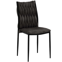 Καρέκλα Romany 101-000071 42x46x89cm Anthracite-Black Βελούδο, Μέταλλο