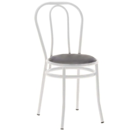 Καρέκλα Βιέννης I 243-000039 40x47x85cm Black-White Μέταλλο,Τεχνόδερμα