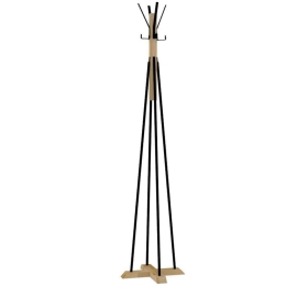 Καλόγερος Myra 120-000352 Φ40x160cm Natural-Black Μέταλλο,Ξύλο
