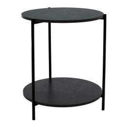 Βοηθητικό Τραπεζάκι Rhythm 072-000063 Φ48x60cm Marble Effect Black
