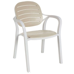 Πολυθρόνα Gentle 253-000047 60x60x82cm White-Cappuccino