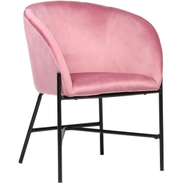 Πολυθρόνα Julia 222-000018 61x57x74cm Pink Βελούδο, Μέταλλο