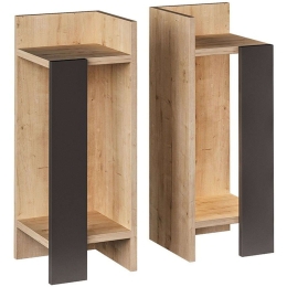 Κομοδίνα Immerse (Σετ 2Τμχ) 119-001181 27x25x60cm Oak-Anthracite