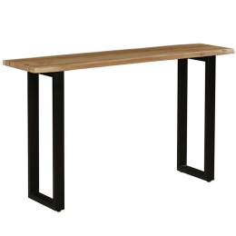 Κονσόλα Carver 240-000008 150x40x76cm Walnut-Black Μέταλλο,Ξύλο