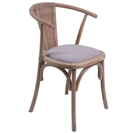 Καρέκλα Dourel 167-000012 57x53x80cm Grey-Natural