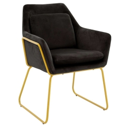 Πολυθρόνα Mira 029-000159 65x69x86cm Black-Gold
