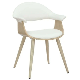 Πολυθρόνα Austen 106-000029 56x52x81cm White-Natural Polywood, PU
