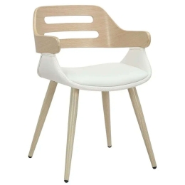 Πολυθρόνα Valeria 106-000030 50x53x77cm White-Natural Polywood, PU