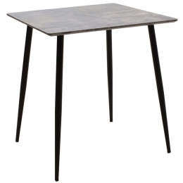 Τραπέζι Cuba 127-000136 70x70x75cm Cement-Black Mdf,Μέταλλο