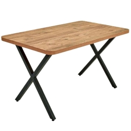 Τραπέζι Marigold 197-000121 120x70x75cm Walnut-Black Μοριοσανίδα, Μέταλλο