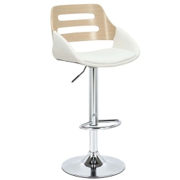 Σκαμπό Μπαρ Fern 106-000028 51x51x89/108cm Natural-White