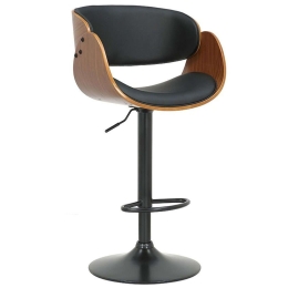 Σκαμπό Μπαρ Hadley 106-000032 54x53x91/113cm Walnut-Black