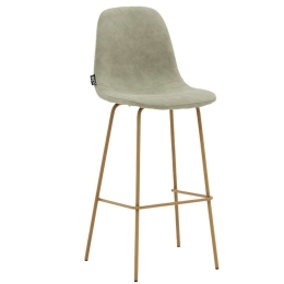 Σκαμπό Μπαρ Bella 029-000165 41x40x109cm Antique Grey-Natural