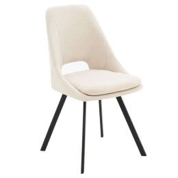 Καρέκλα Initiate Μπουκλέ 093-000021 48x57x85cm Cream-Black Μέταλλο,Ύφασμα