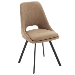 Καρέκλα Initiate Μπουκλέ 093-000022 48x57x85cm Brown-Black Μέταλλο,Ύφασμα