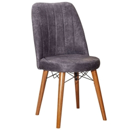 Καρέκλα Nevis I 266-000006 47x50x91cm Antique Anthracite-Walnut Μέταλλο,Ύφασμα,Ξύλο