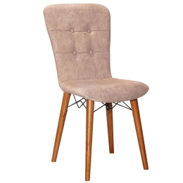 Καρέκλα Sonora I 266-000002 44x48x88cm Antique Beige-Walnut Μέταλλο,Ύφασμα,Ξύλο