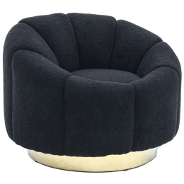 Πολυθρόνα Lettice Μπουκλέ 222-000027 95x83x69cm Black-Gold