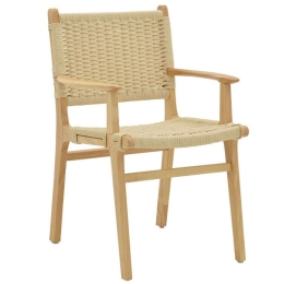 Πολυθρόνα Olivier 263-000006 62x60x85cm Natural Ξύλο,Σχοινί