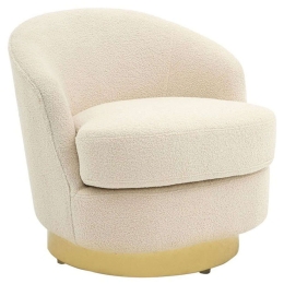Πολυθρόνα Caroline Μπουκλέ 222-000023 84x81x76cm Cream-Gold