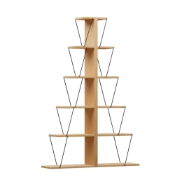 Βιβλιοθήκη mini Tars pakoworld sonoma-μαύρο 130x22x146εκ