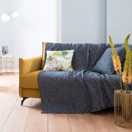 Ριχτάρι Tendre 880/ 01 Royal Blue Gofis Home Πολυθρόνα 180x180cm Βαμβάκι-Ακρυλικό