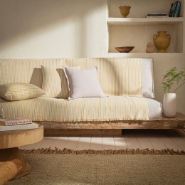 Ριχτάρι Lined 390/ 10 Sun Yellow Gofis Home Πολυθρόνα 180x180cm Βαμβάκι-Πολυέστερ