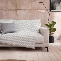 Ριχτάρι Summer Waves 466/ 15 Rock Grey Gofis Home Τριθέσιο 180x310cm Βαμβάκι-Πολυέστερ