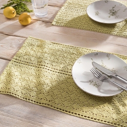 Σουπλά Chrochet 019/ 37 Spring Green Gofis Home 32x50cm 100% Βαμβάκι