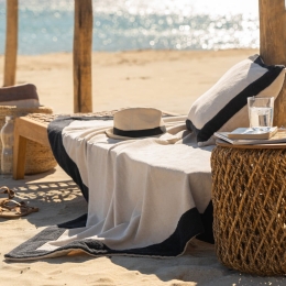 Πετσέτα Θαλάσσης Coral Sense 519-21 Sand - Coal Gofis Home Θαλάσσης 90x170cm 100% Βαμβάκι