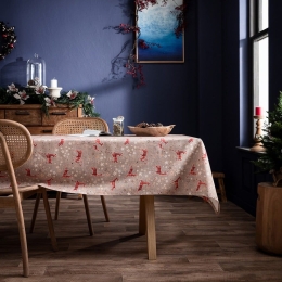 Τραπεζομάντηλο Χριστουγεννιάτικο 126 Beige-Red Gofis Home Διάμετρος 180cm 180x180cm