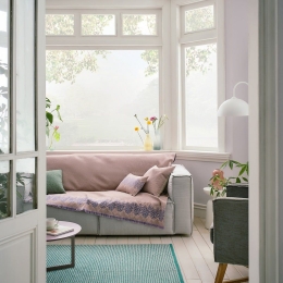 Ριχτάρι Noreen 232/17 Dawn Pink Gofis Home Τριθέσιο 180x310cm Βαμβάκι-Πολυέστερ