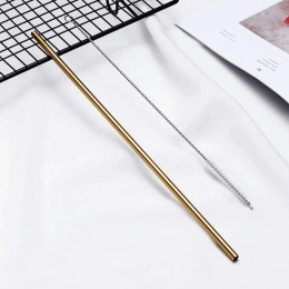 Καλαμάκια Straight (Σετ 7Τμχ) 21,5cm Gold Sostraw Stainless Steel