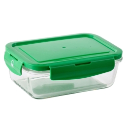 Φαγητοδοχείο Ορθογώνιο 20.21.0715 840ML Γυάλινο Green Rainbow Benetton Γυαλί